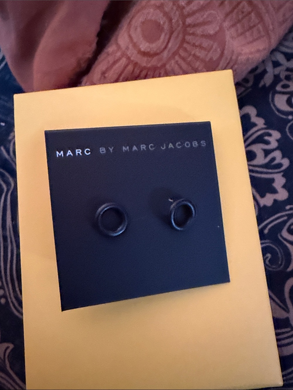 Marc by Marc Jacobs Black Men’s Round Stud Earrings